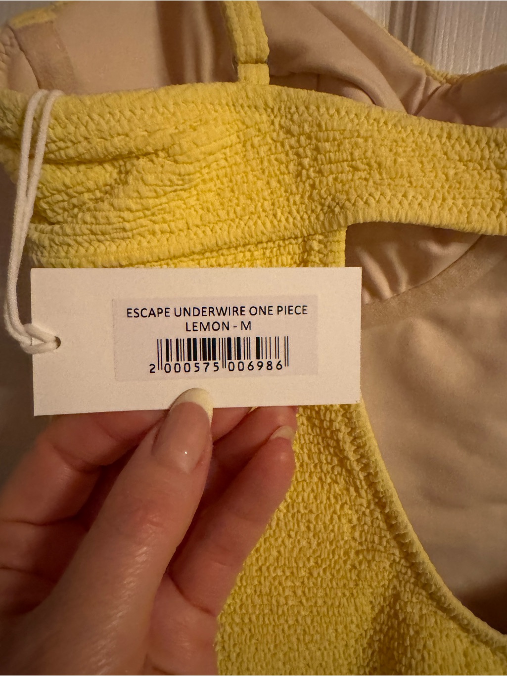 Classic Yellow Textured One-Piece Swimsuit — image 6 of 7